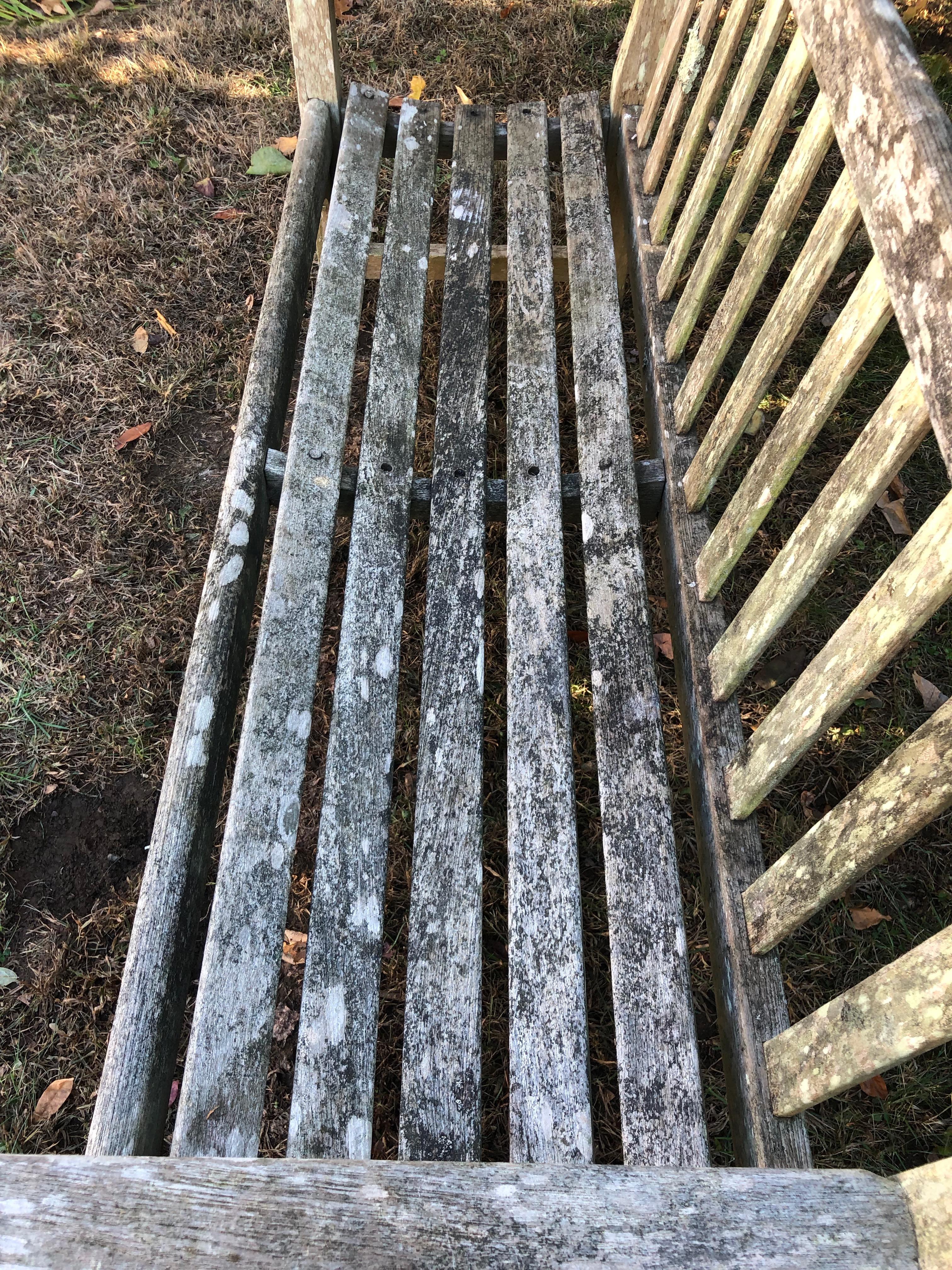 Weathered English Garden Bench in Teak 2
