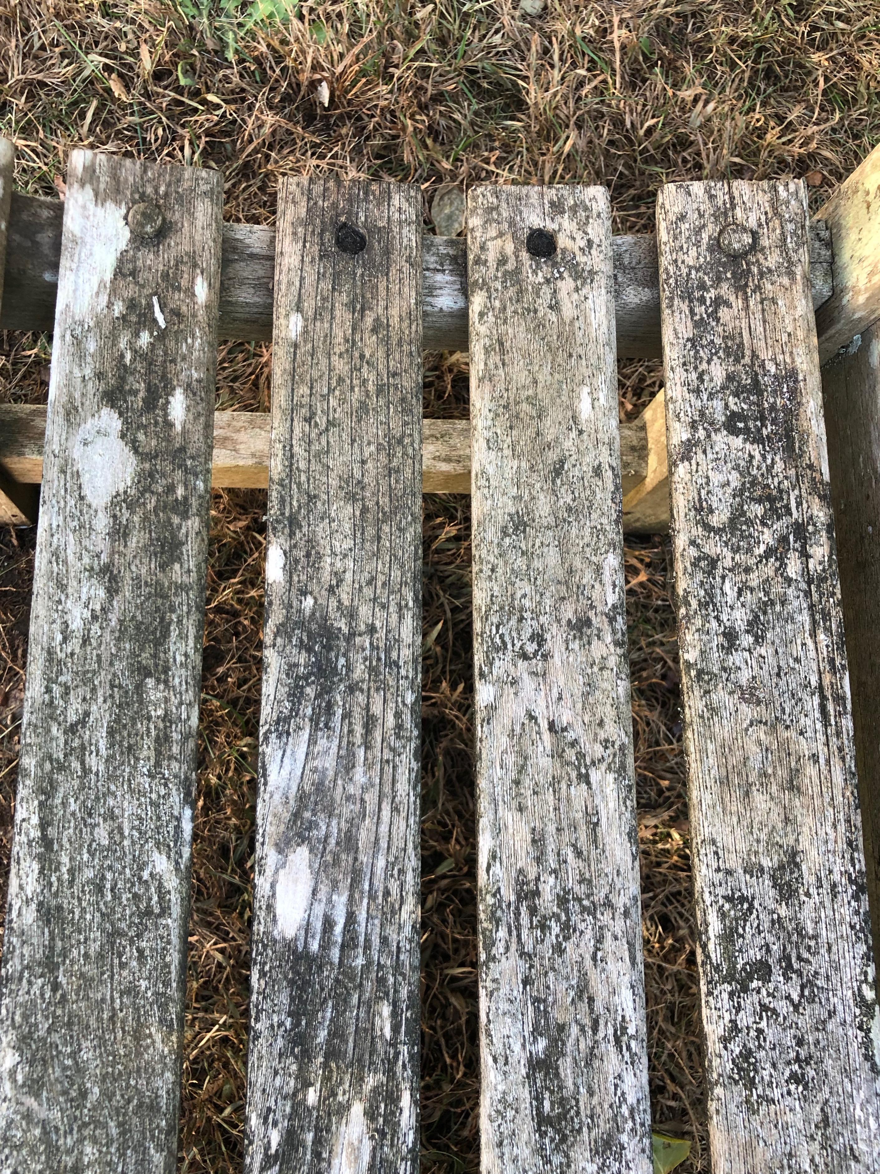 Weathered English Garden Bench in Teak 5