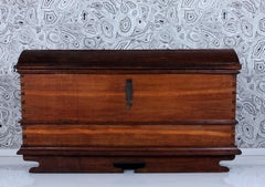 straight huge baroque oak dome top chest  ar. 1750 very heavy dovetail joints