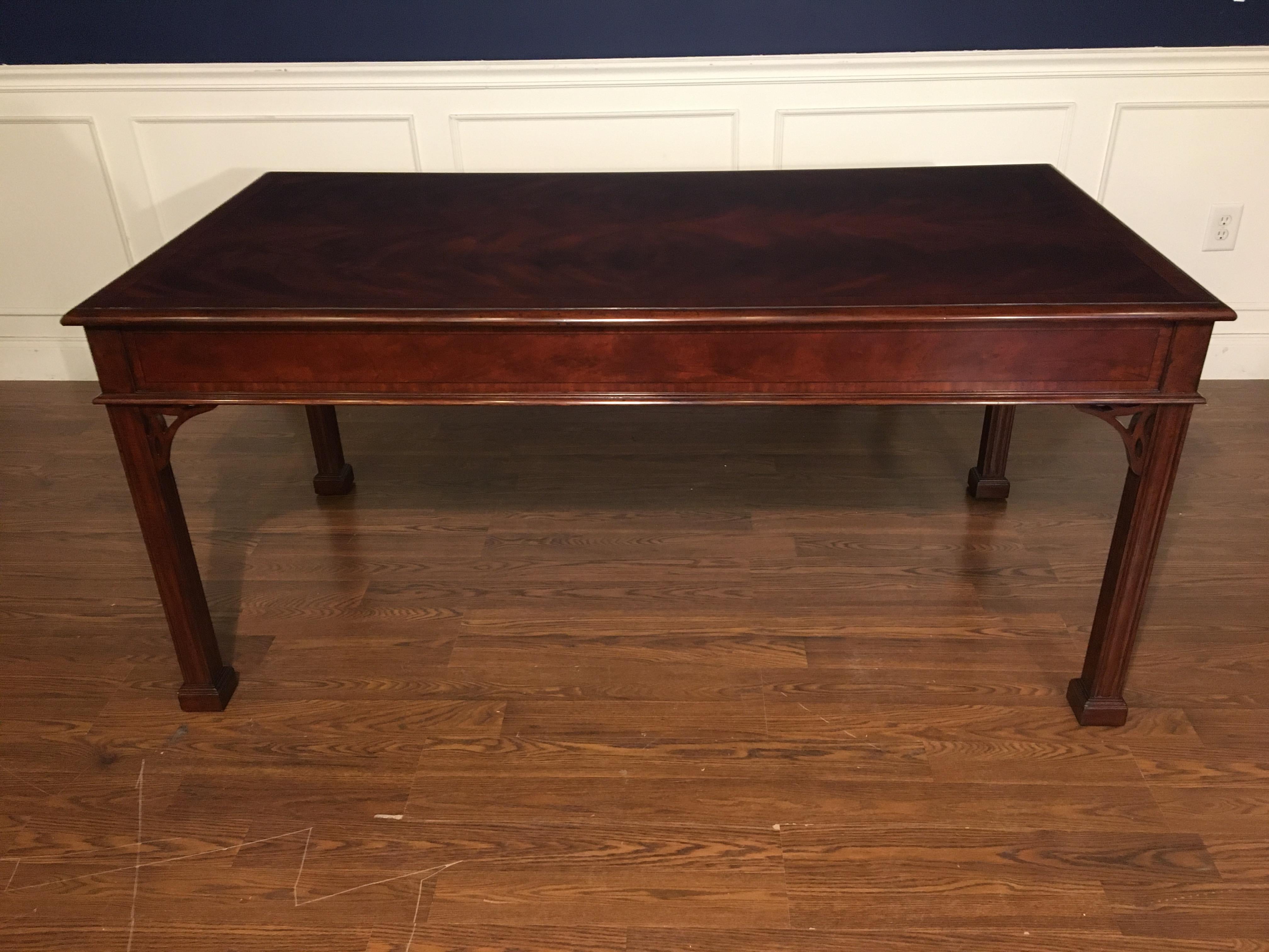 Straight Leg Chippendale Style Library Writing Desk by Leighton Hall In New Condition For Sale In Suwanee, GA