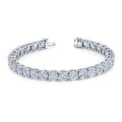 Pulsera Línea Recta con Diamantes Brillantes Redondos