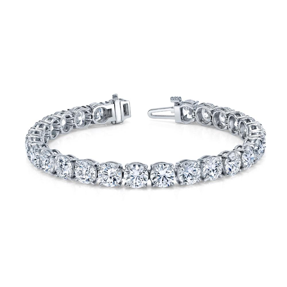 Taille ronde Bracelet ligne droite avec diamants ronds et brillants en vente