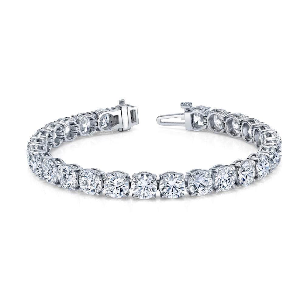 Taille ronde Bracelet ligne droite avec diamants ronds et brillants