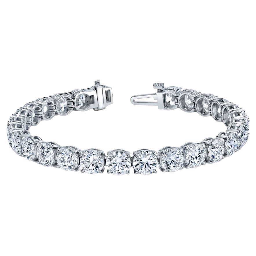 Pulsera Línea Recta con Diamantes Brillantes Redondos