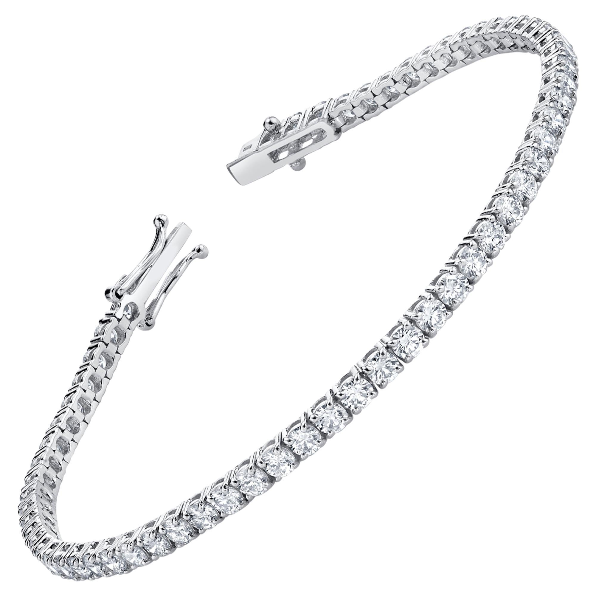Straight Line Diamond Bracelet For Sale