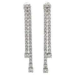 Boucles d'oreilles en diamants de ligne droite 8,27 carats 14kw 