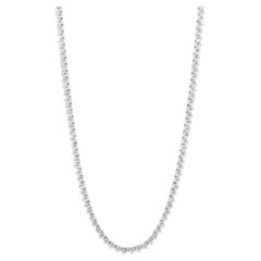 Straight Line Diamond Necklace 18k White Gold 40.20 Cttw 