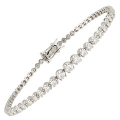 Straight Line Setting Tennis Bracelet 18k White Gold Diamond for Her