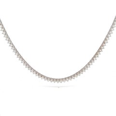 Three Prong Diamond Tennis Necklace