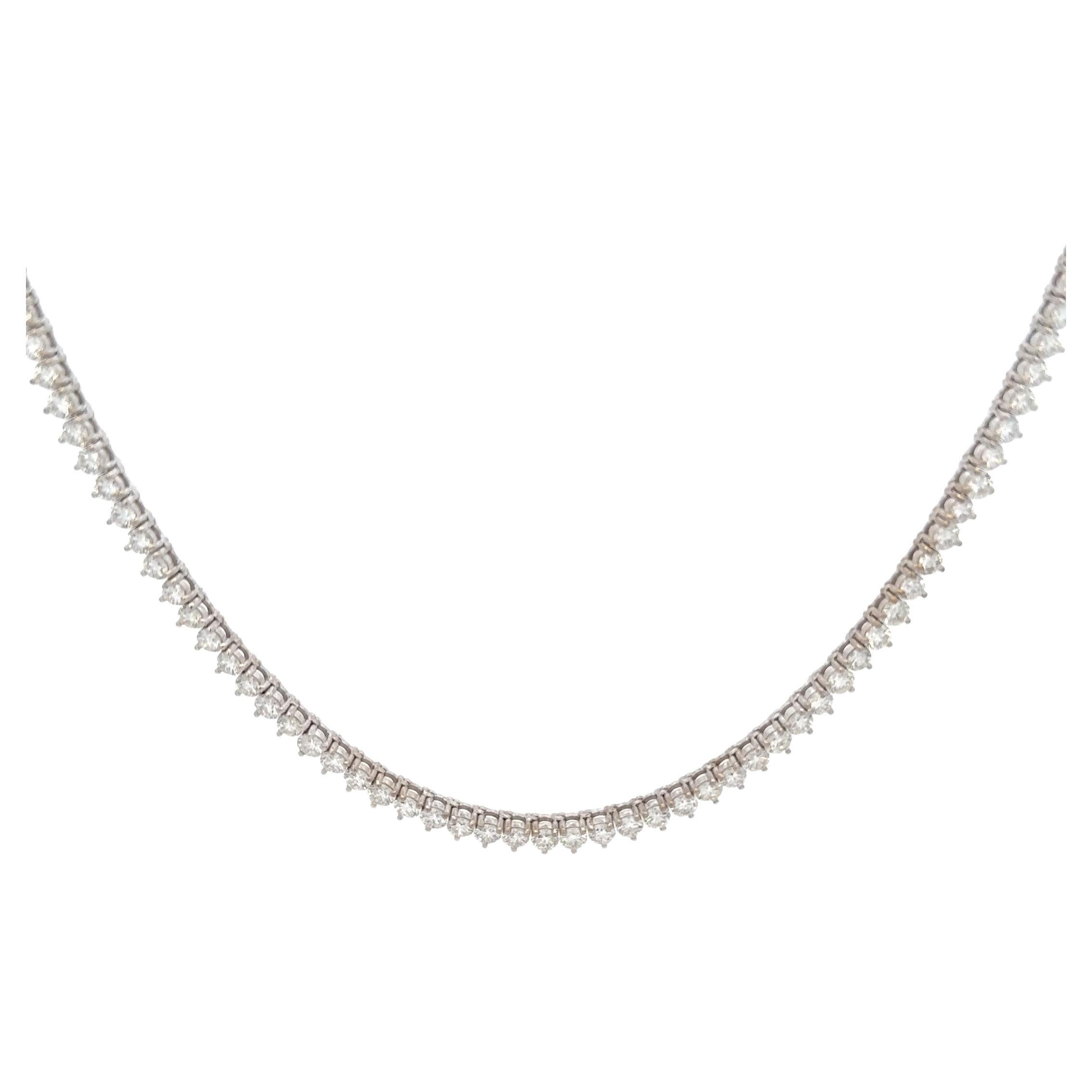 Three Prong Diamond Tennis Necklace