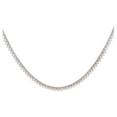 Three Prong Diamond Tennis Necklace