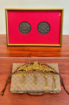 Straits Chinese Wedding Jewellery Set: Marriage Headdress & Silver Medallions
