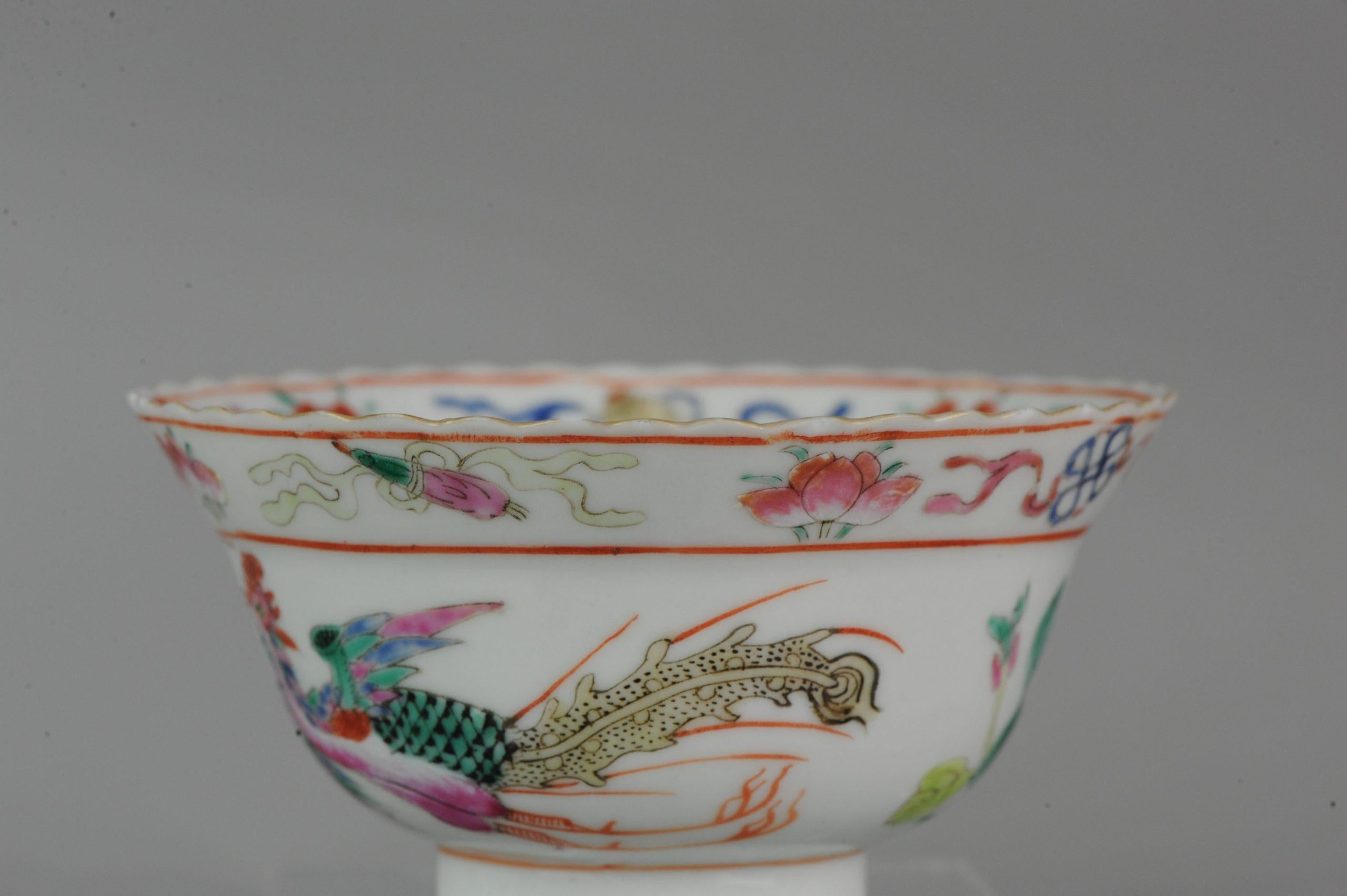 Straits Porcelain Chinese Bowl China SE Asian Market Peranakan Marked 12