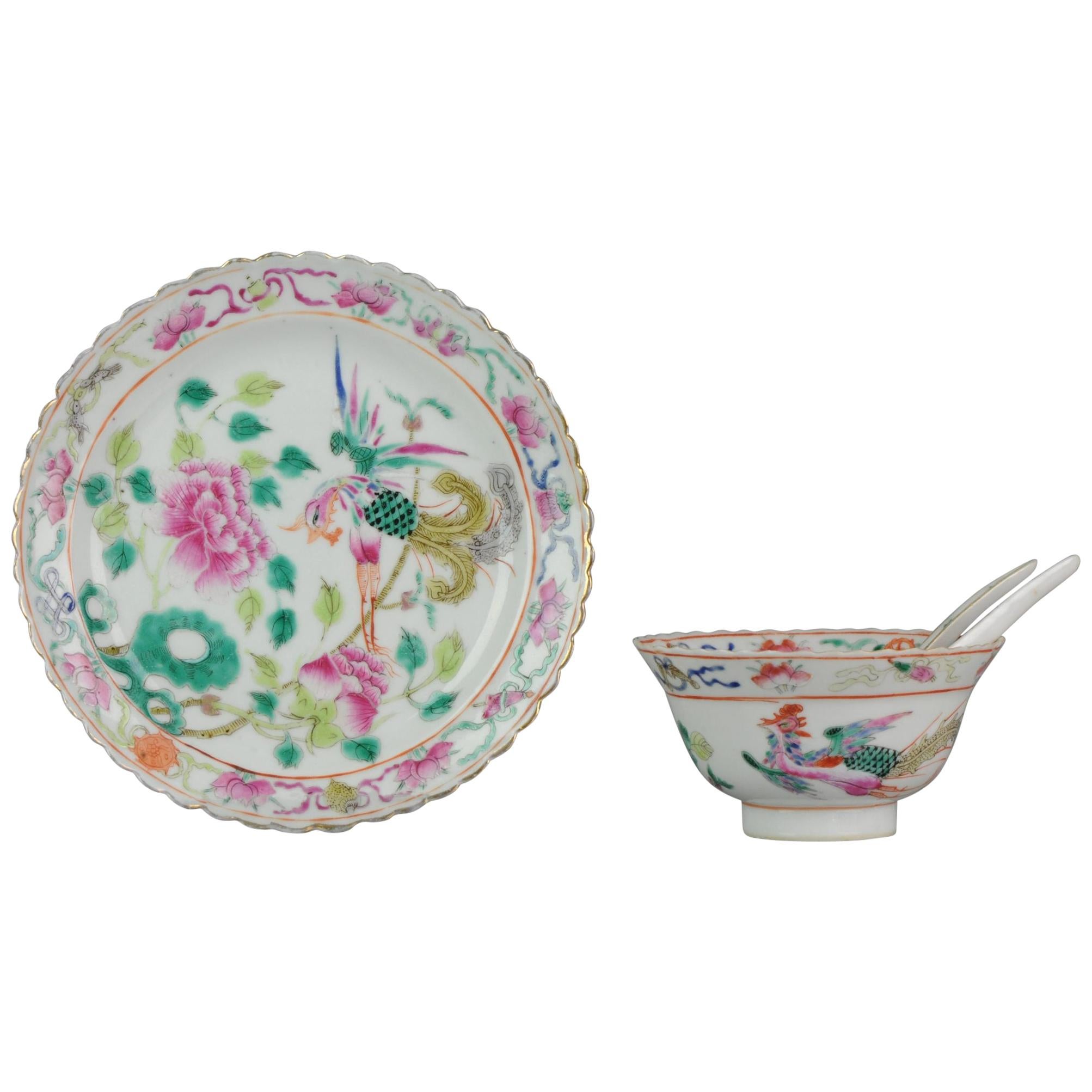 Straits Porcelain Chinese Bowl China SE Asian Market Peranakan Marked