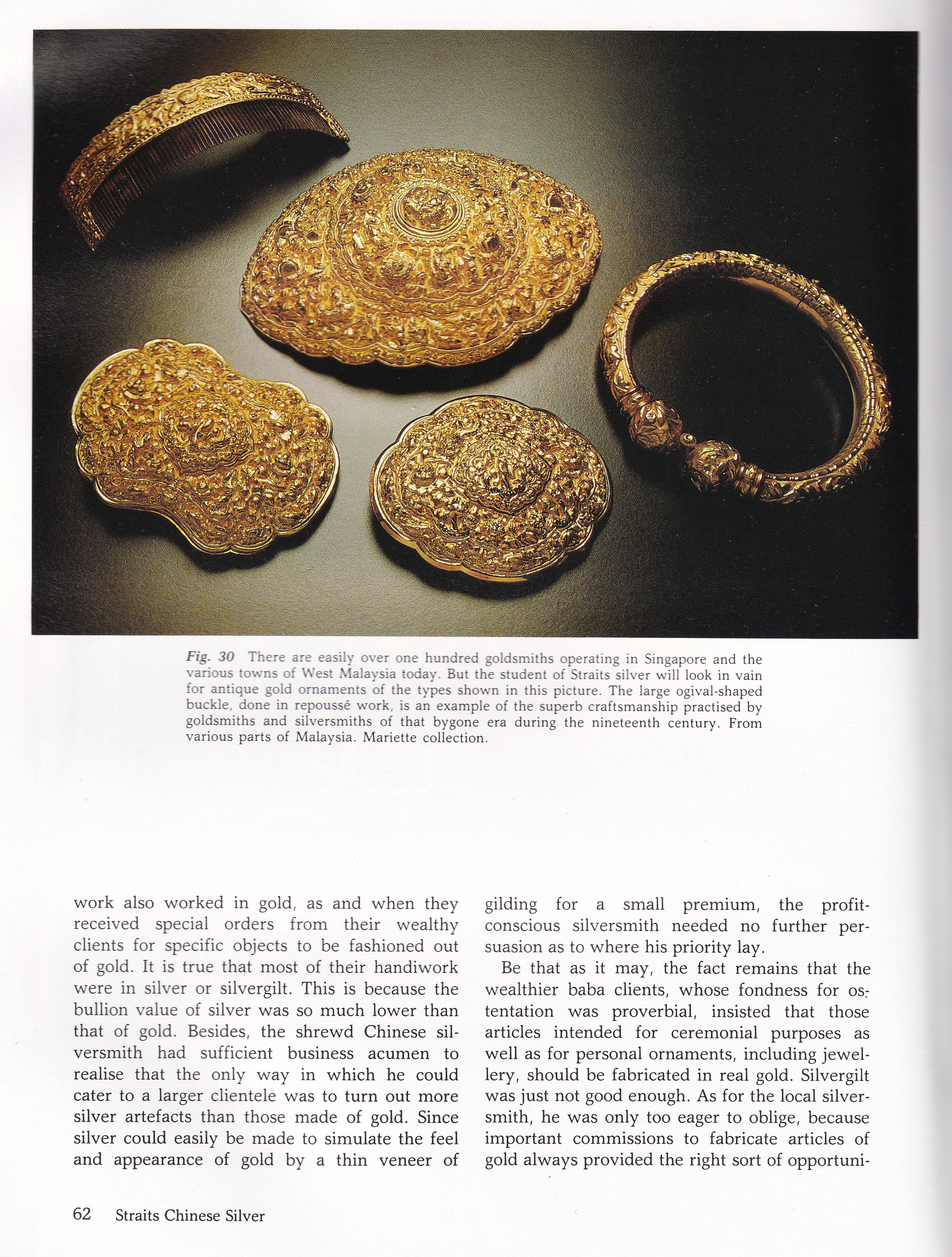 Hebilla de cinturón dorada de plata del Estrecho (peranakan / Malasia / Singapur), década de 1890. en venta 1