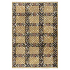 “Strålar Gul” Vintage Swedish Flat-Weave Rug by Marianne Richter c. 1950s