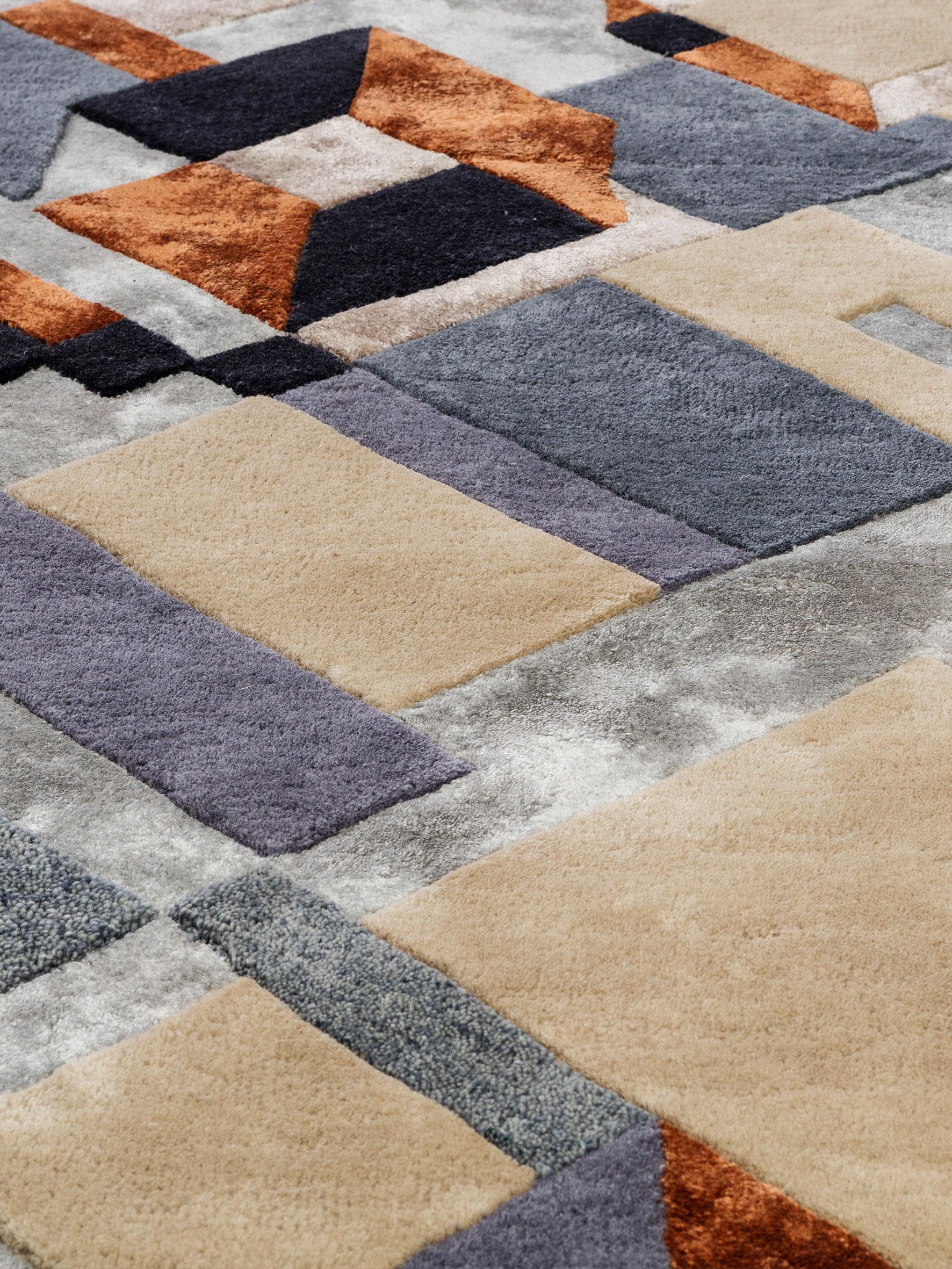 XXI secolo e contemporaneo Tappeto Stråler Copper Gray di Studio A in vendita