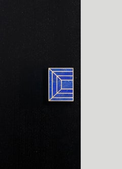 Maniglia blu a filo A 3 "x4" in ottone e pietre semipreziose, Viya di Vikram Goyal