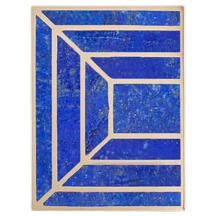Strand Blue Handle A 3"x4" in Brass & Semi Precious Stone, Viya by Vikram Goyal For Sale