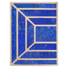 Strand Blue Handle A 3"x4" in Brass & Semi Precious Stone, Viya by Vikram Goyal