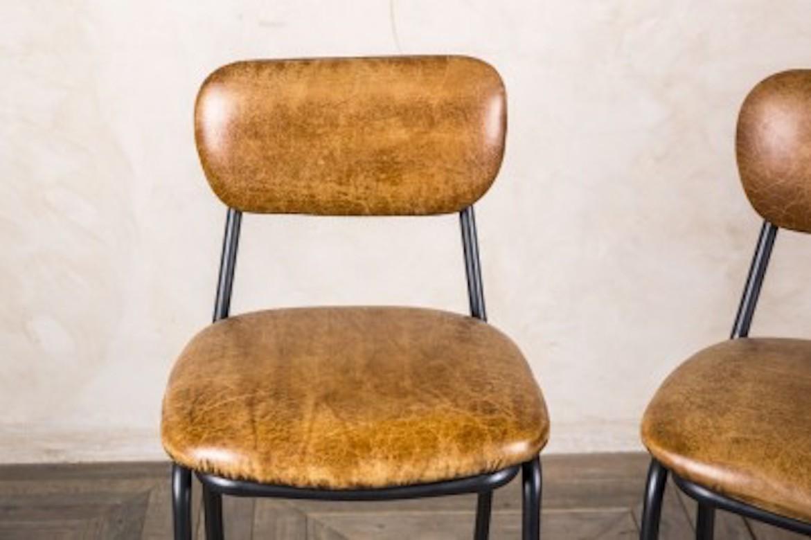 European Strand Leather Bar Stools, 20th Century For Sale