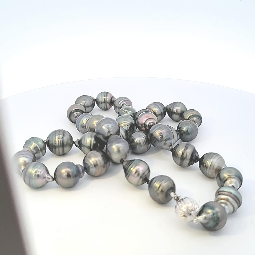 Strang Naturfarbene Tahiti-Perlen für Damen oder Herren im Angebot