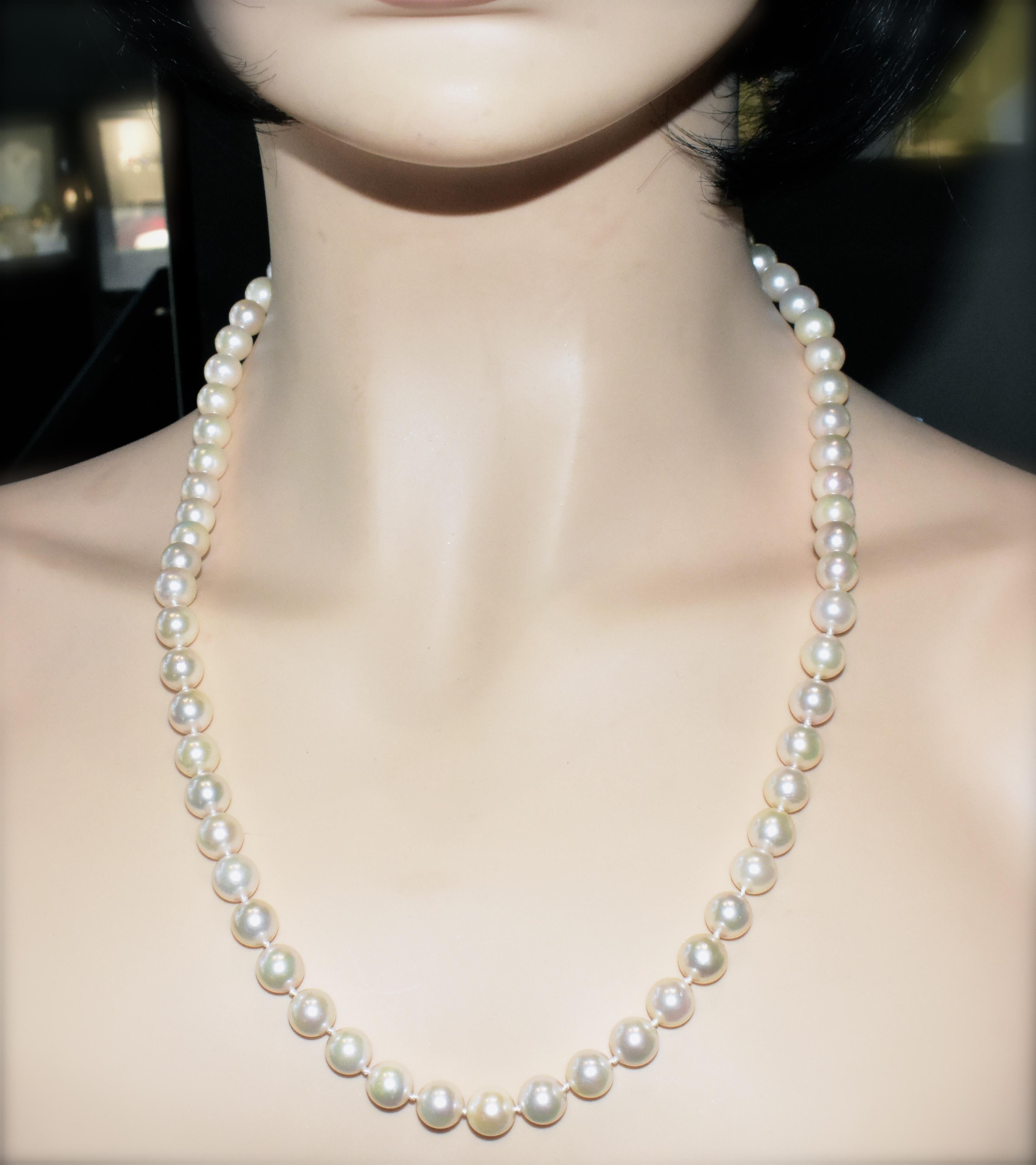 Bead Strand of Large Fine Cultured Pearls