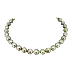 Strand of Silver Tahitian Pearls Necklace '#J5030'