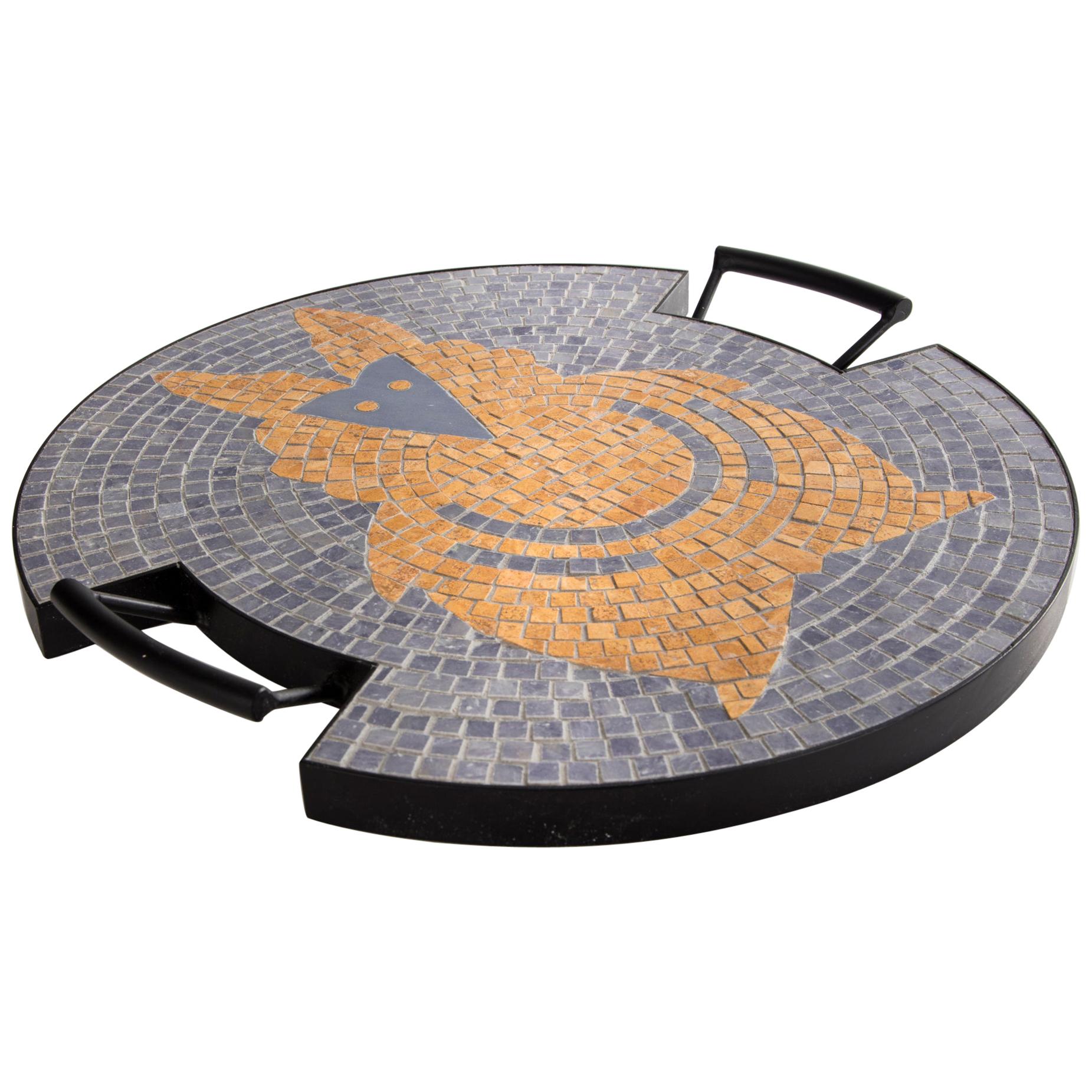 "Strange Animals Collection" Fox Tray in Mosaic by Ugo La Pietra, 2016 For Sale