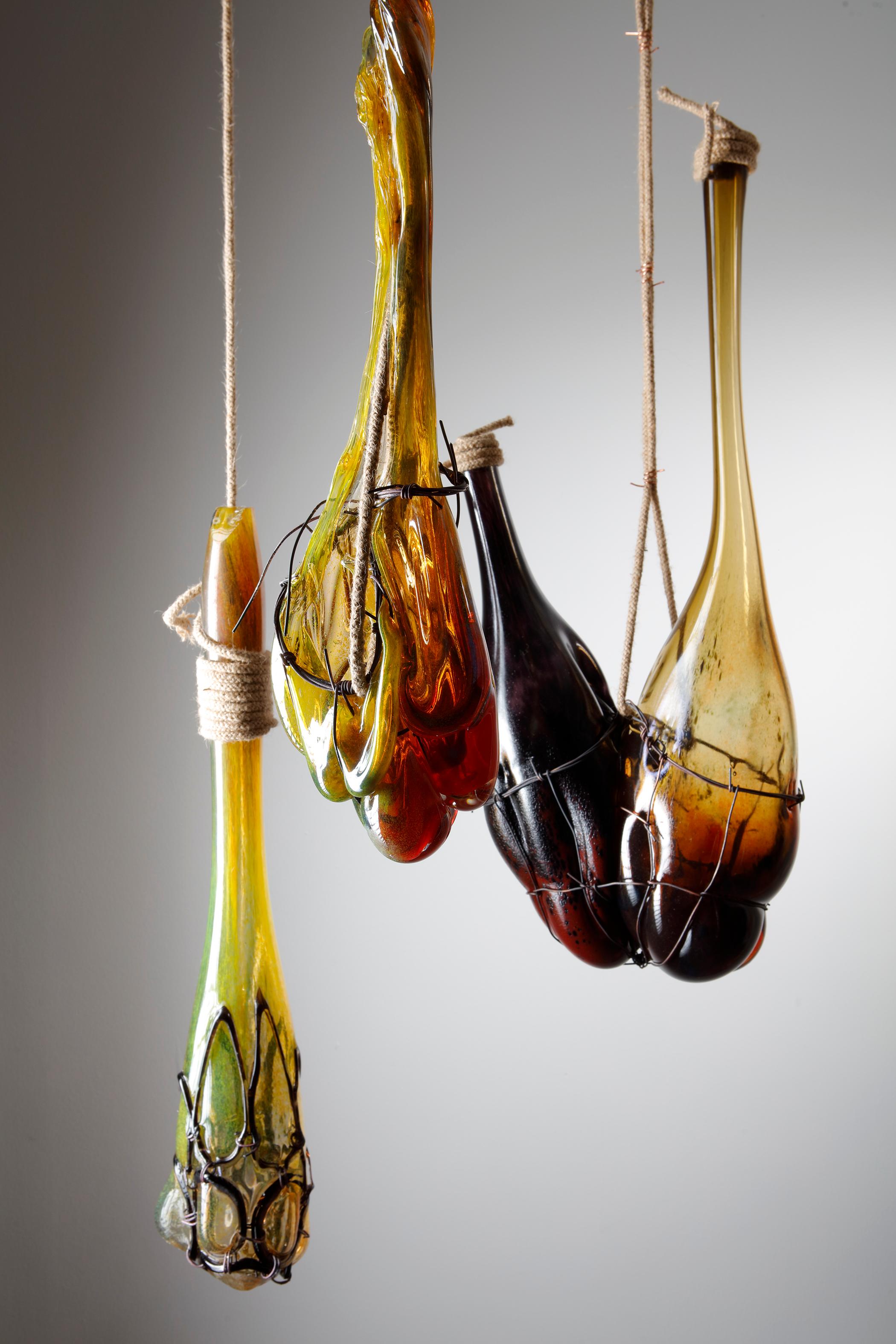 Strange Fruit Installation, a Unique Glass Hanging Sculpture by Chris Day In New Condition For Sale In London, GB