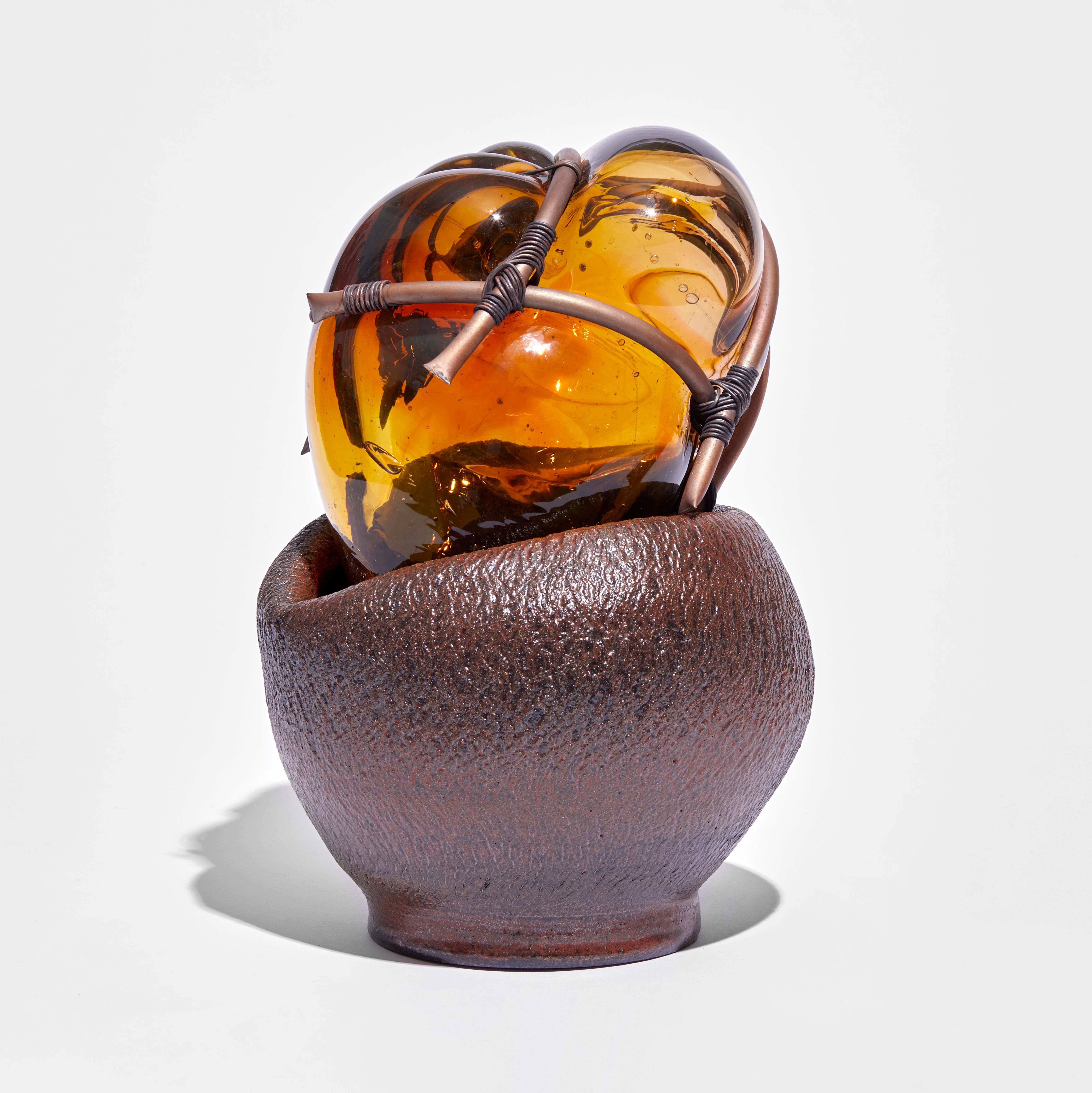 'Strange Fruit - The Congregation III' is a unique sculpture by the British artist, Chris Day, created from handblown & sculpted glass with terracotta, micro bore copper pipe and copper wire.

This piece was created as a part of the artist's