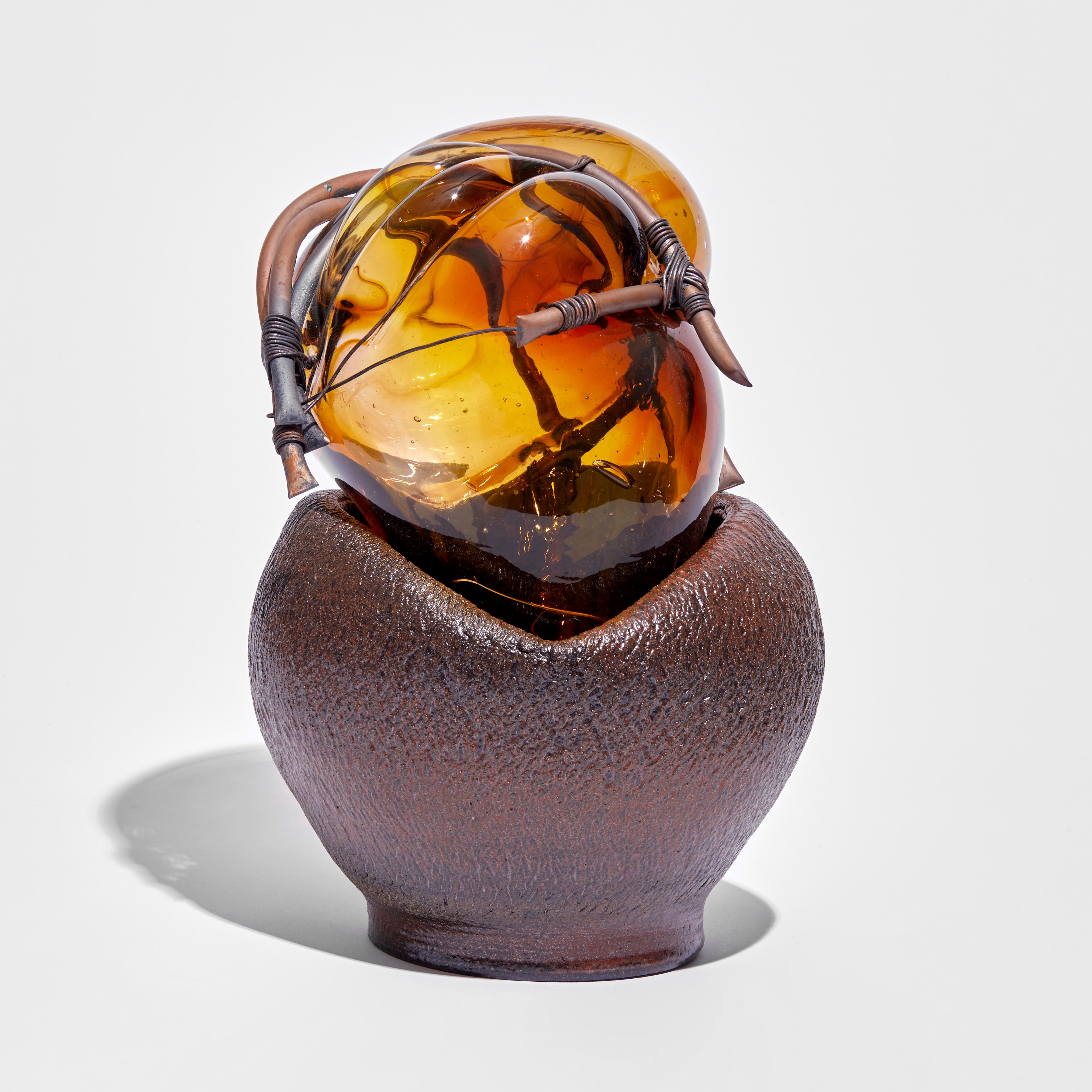 Organic Modern Strange Fruit - The Congregation III, Glass & Terracotta Sculpture by Chris For Sale