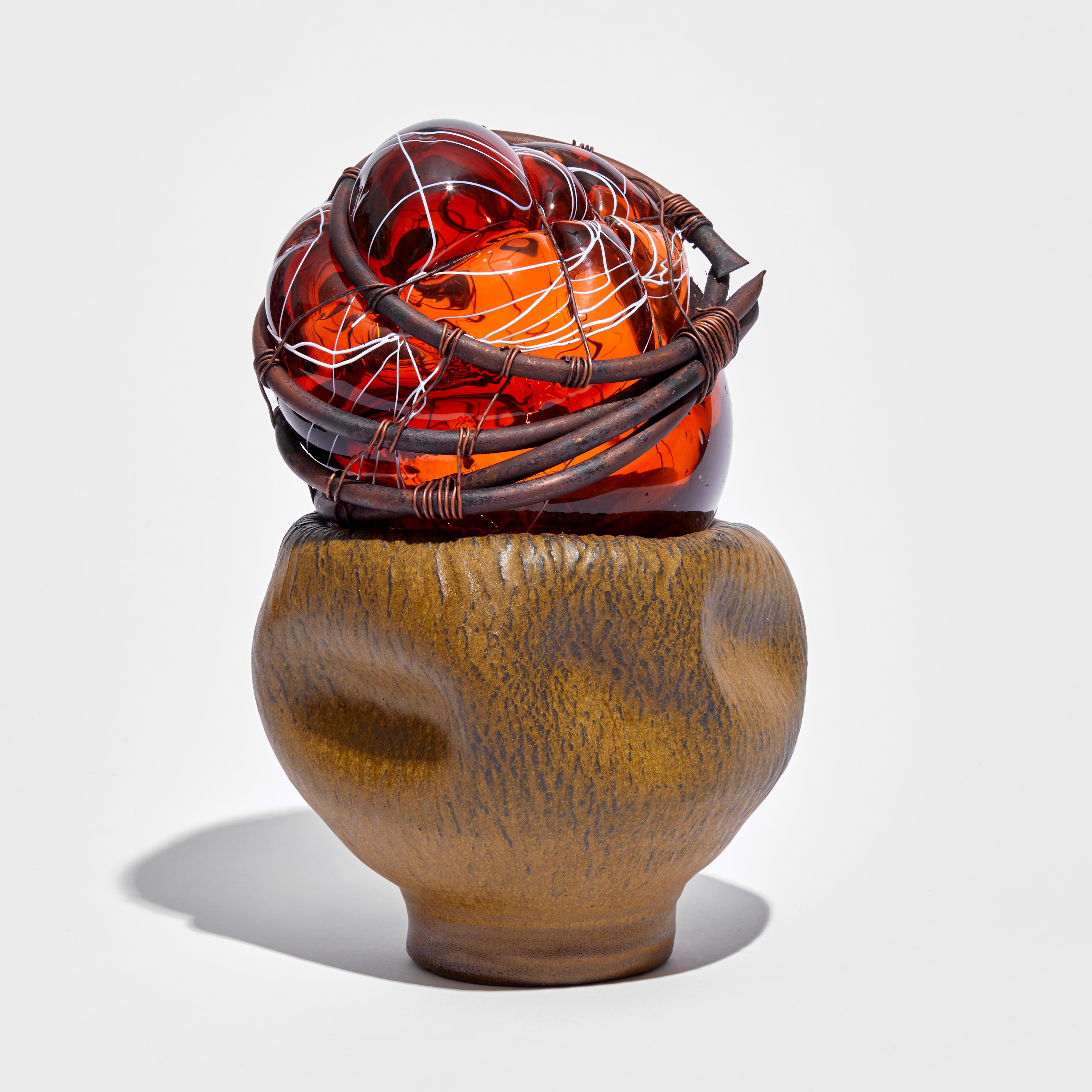 'Strange Fruit - The Congregation IV' is a unique sculpture by the British artist, Chris Day, created from handblown & sculpted glass with terracotta, micro bore copper pipe and copper wire.

This piece was created as a part of the artist's