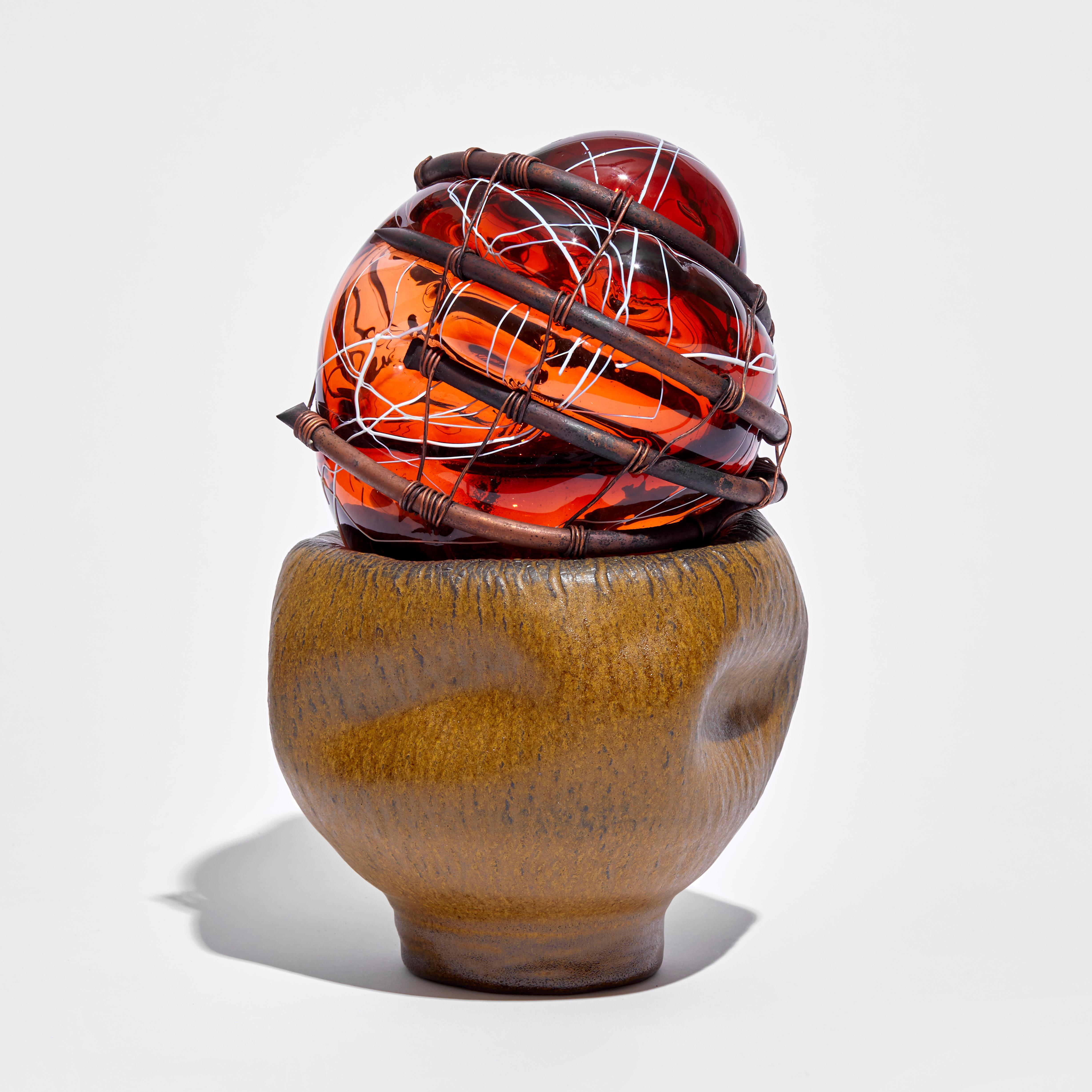 Organic Modern Strange Fruit-The Congregation IV, Glass & Terracotta Sculpture by Chris Day