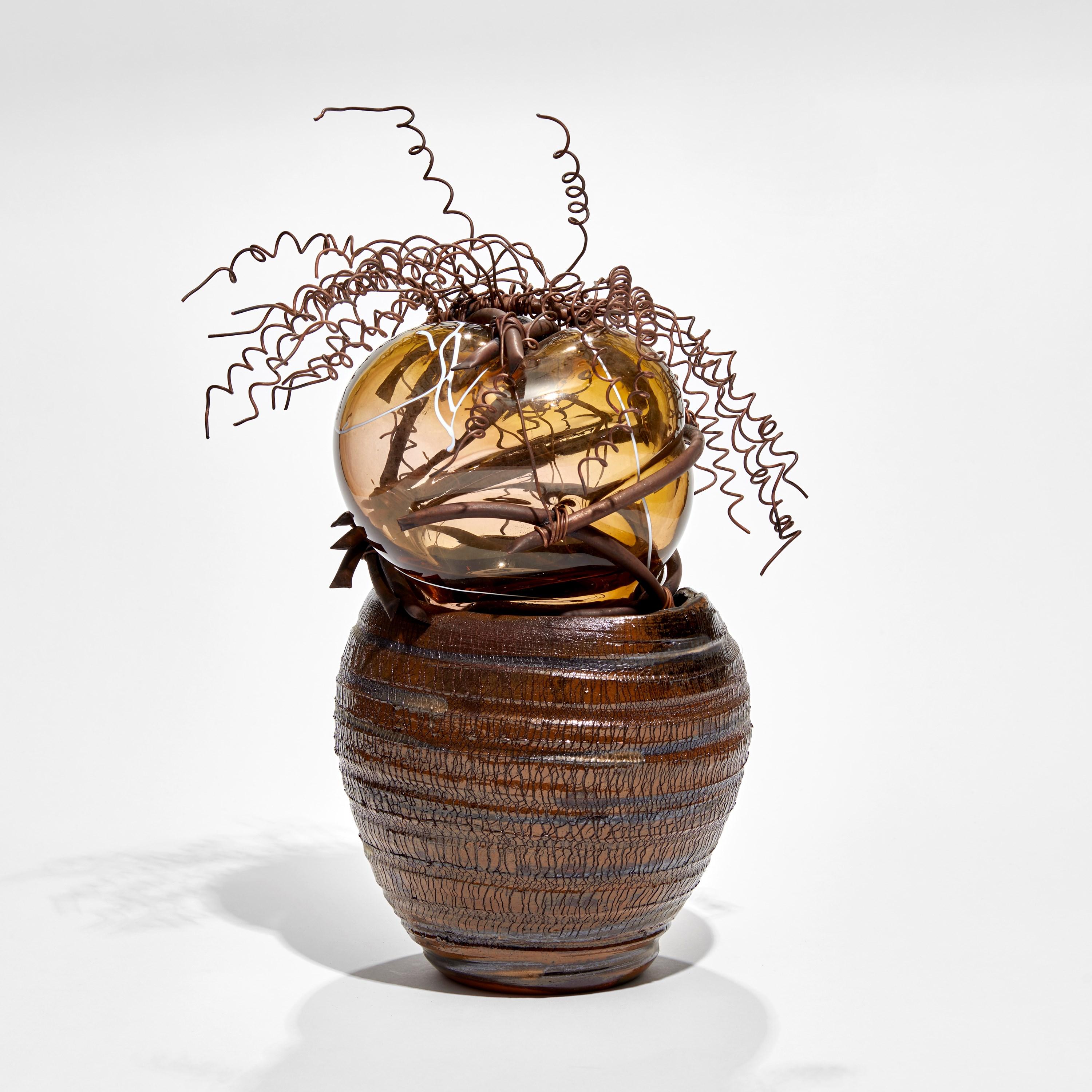 'Strange Fruit - The Congregation VI' is a unique sculpture by the British artist, Chris Day, created from handblown & sculpted glass with terracotta, micro bore copper pipe and copper wire.

This piece was created as a part of the artist's