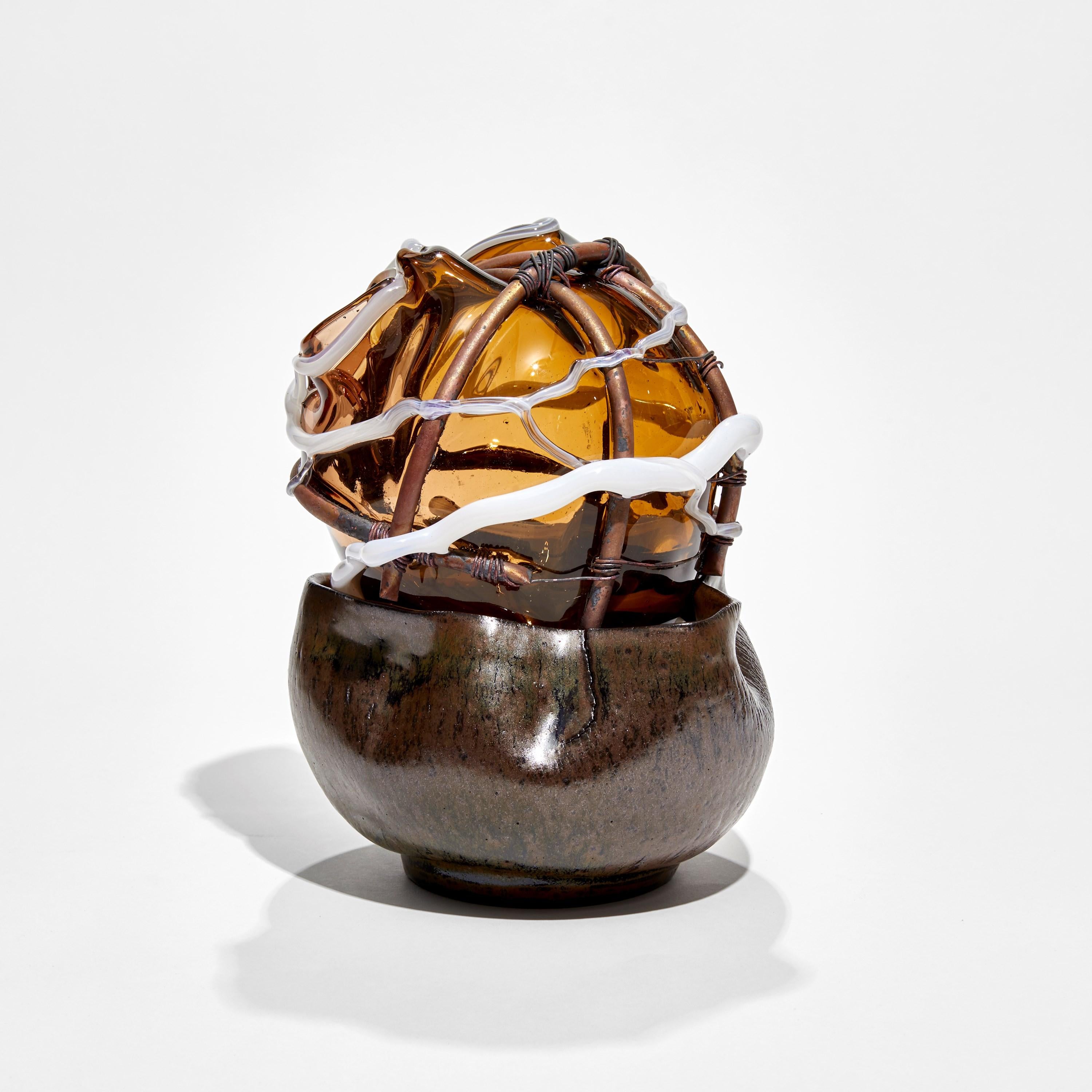 'Strange Fruit - The Congregation VIII' is a unique sculpture by the British artist, Chris Day, created from handblown & sculpted glass with terracotta, micro bore copper pipe and copper wire.

This piece was created as a part of the artist's