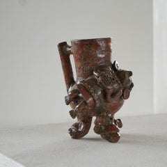 Strangely Interesting Experimental Studio Pottery Vase 1970s