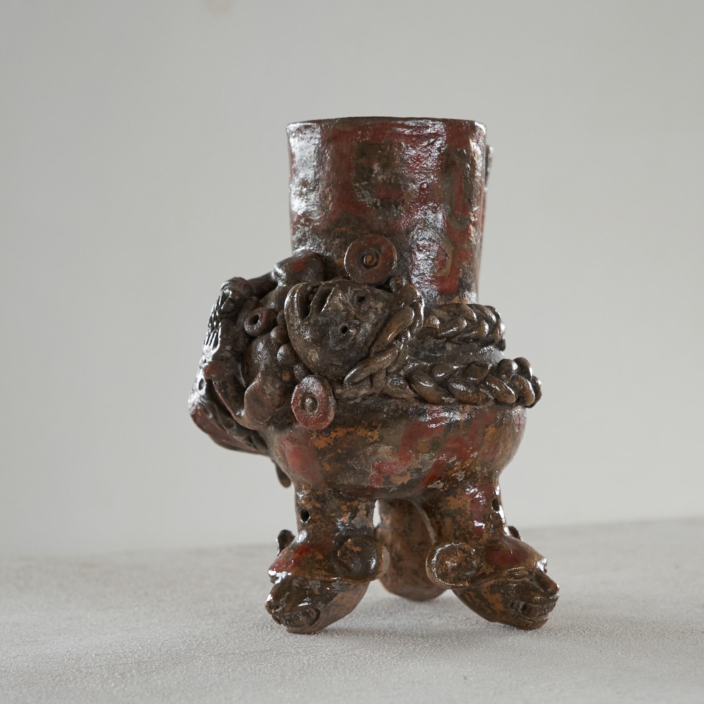 Mid-Century moderno Vaso sperimentale di Studio Pottery degli anni '70 stranamente interessante in vendita