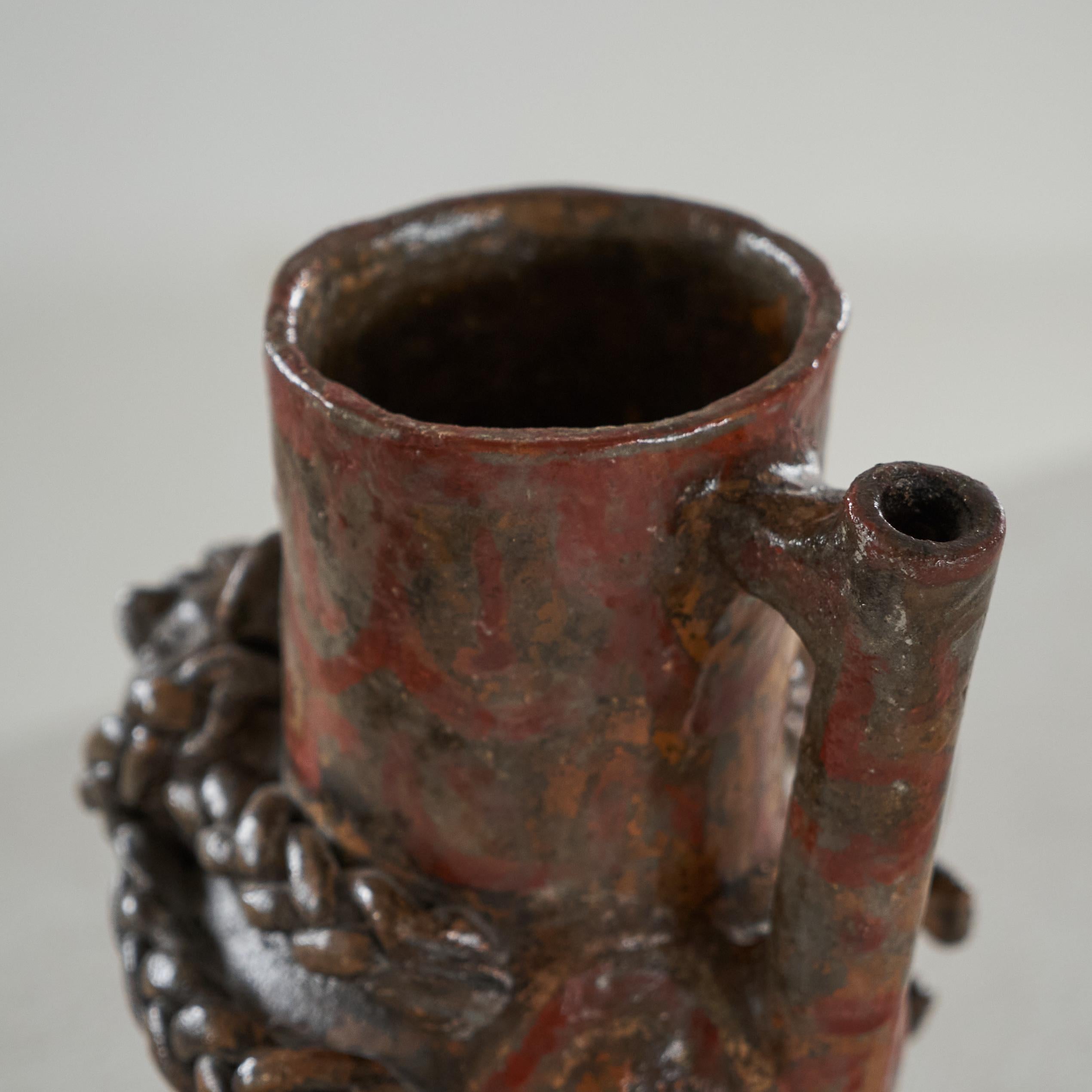 Europeo Vaso sperimentale di Studio Pottery degli anni '70 stranamente interessante in vendita