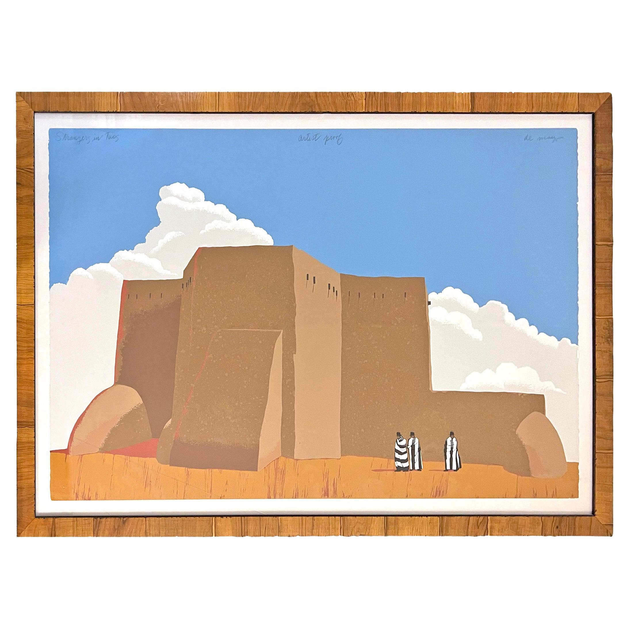 'Strangers in Taos' Artist's-Proof Serigraph by Louis de Mayo For Sale
