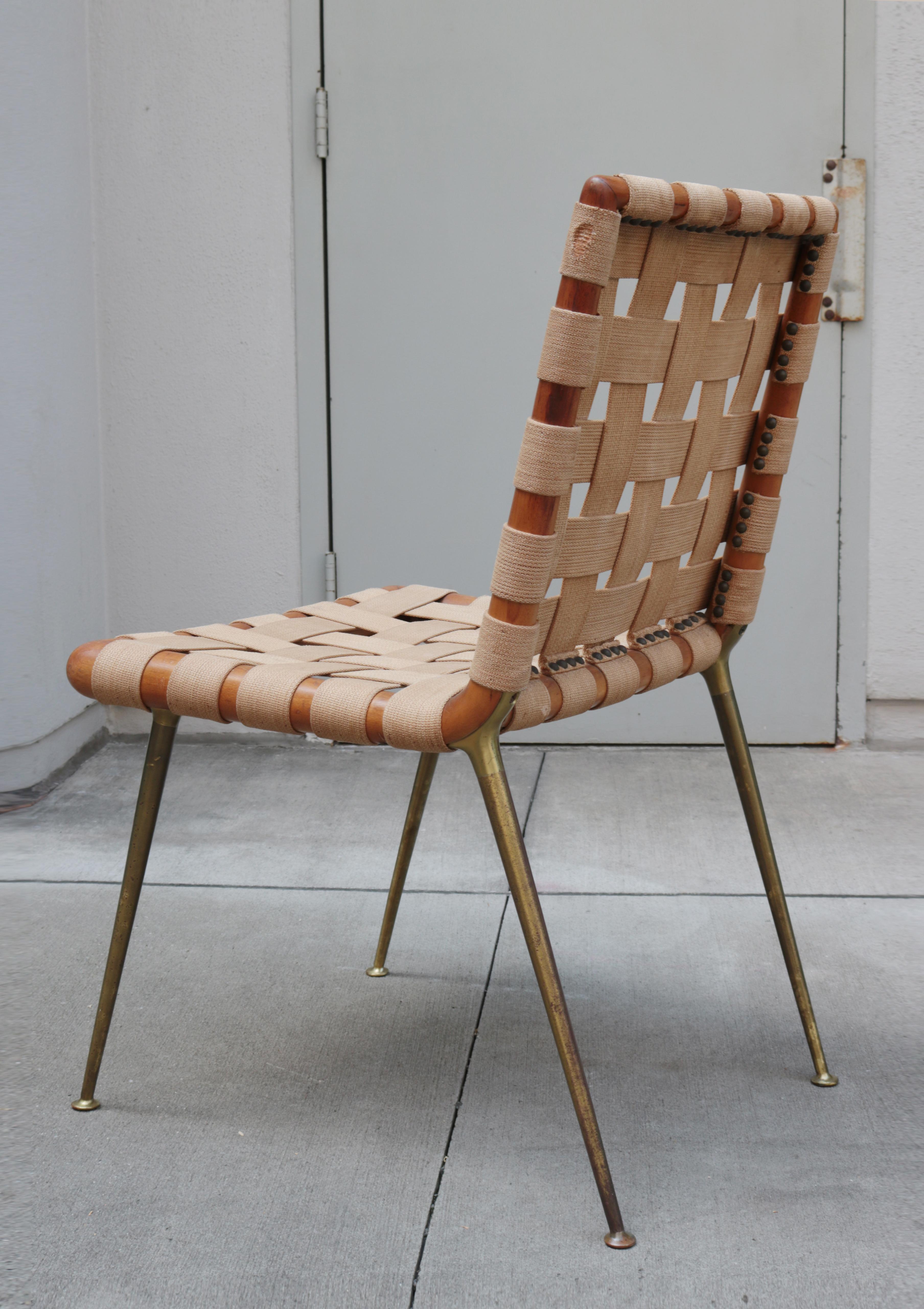 Bleached Strap Chair by T.H. Robsjohn-Gibbings for Widdicomb