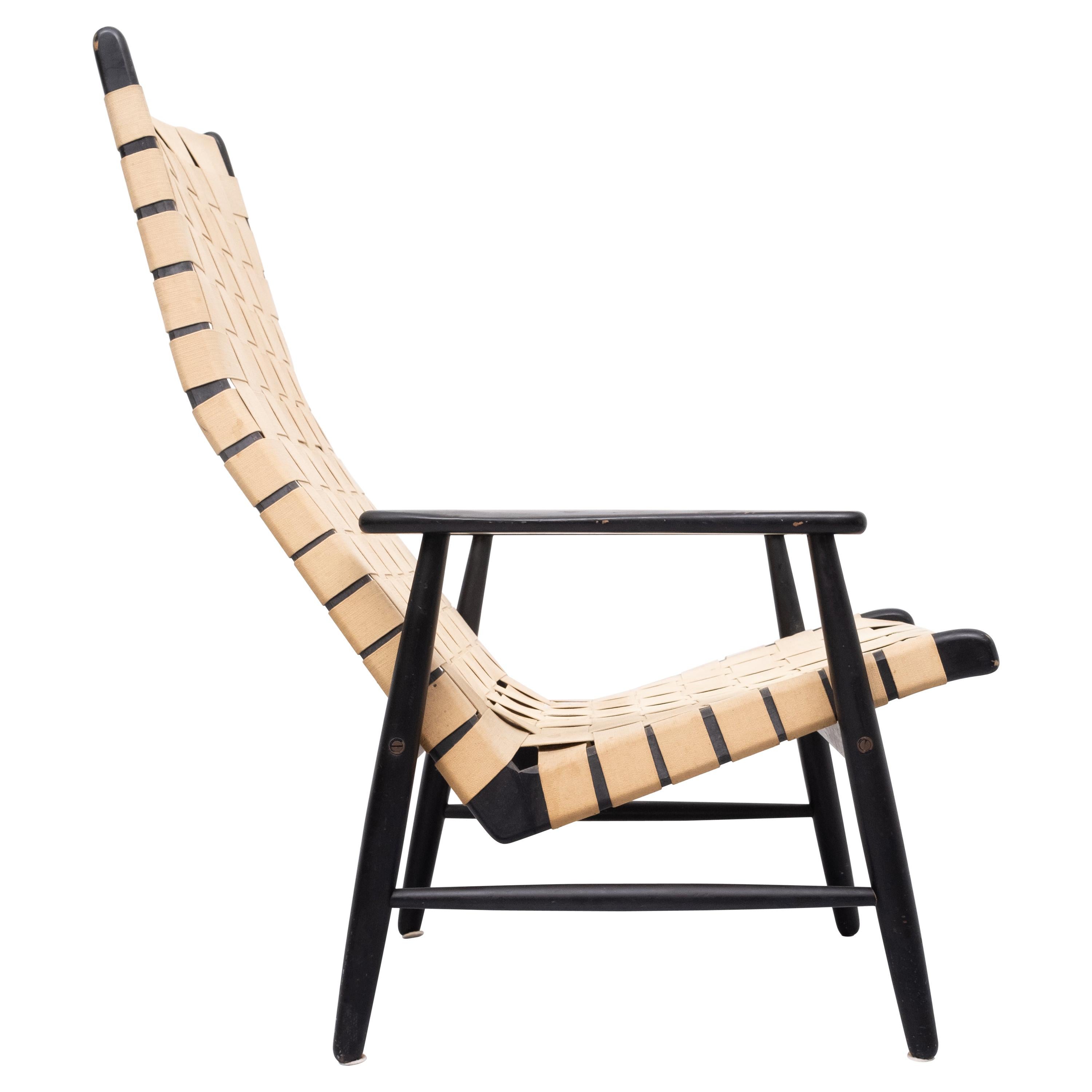Strap Lounge Chair 1950s, Jens Risom Style