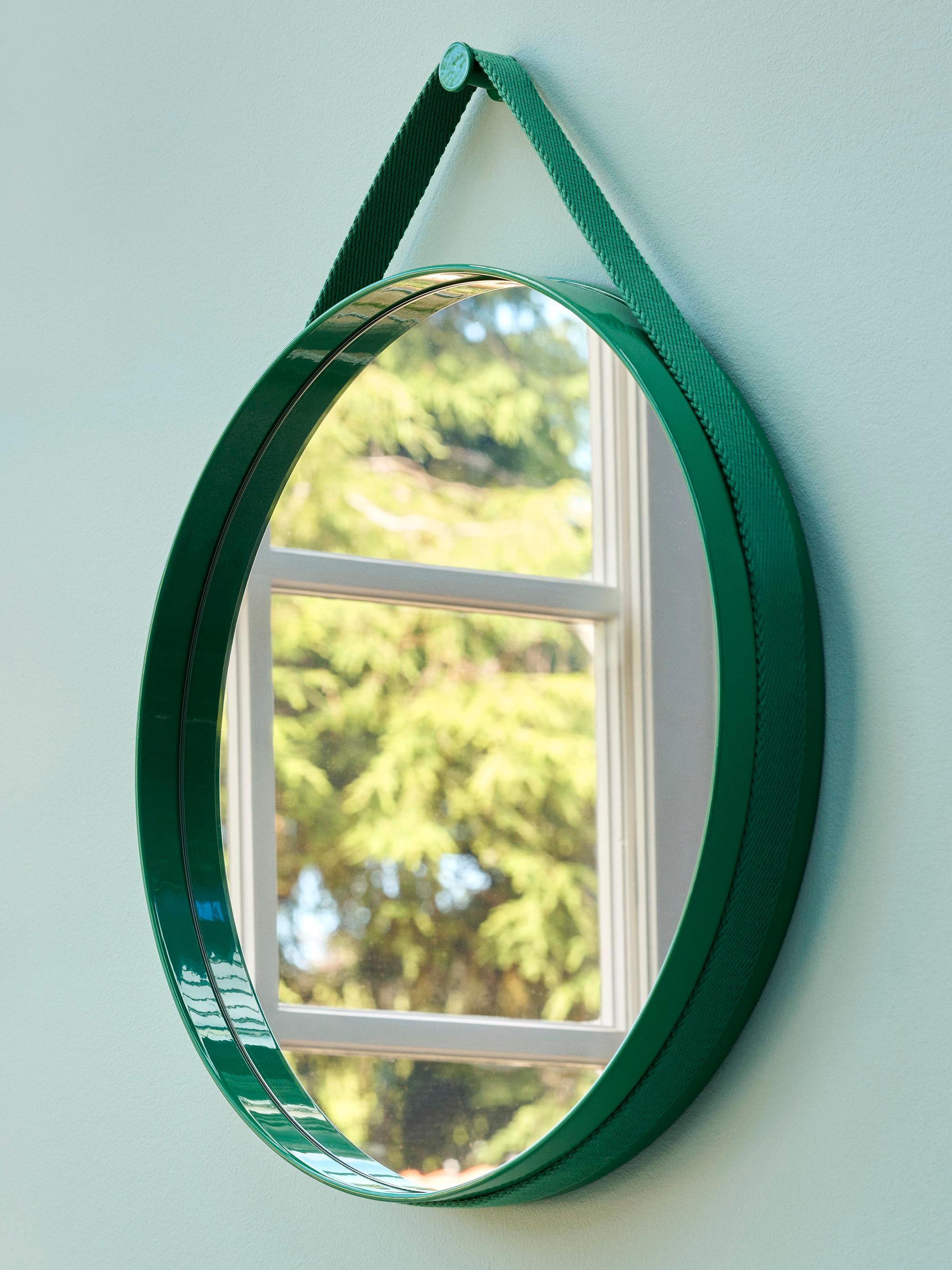 Acier Miroir à sangle n°2, D50 en acier revêtu de poudre verte de Hay en vente