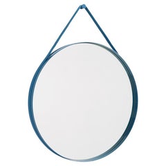 Strap Mirror No.2, D70 in Blue Powder Coated Steel by Hay
