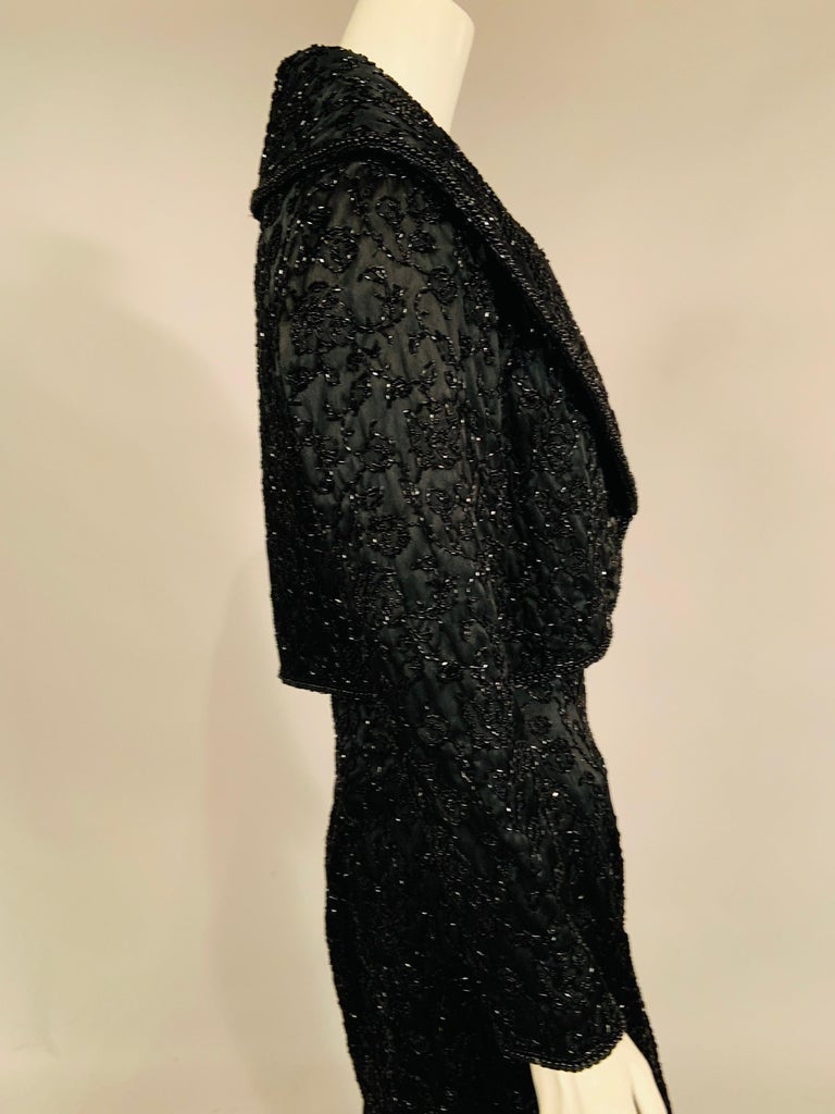 beaded jacket dress Long Formal Dress with Beaded Long-Sleeve Jacket Navy / 22 main image 0