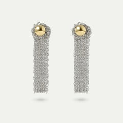 Strapped Earrings XL Pair in 18k Yellow Gold and Silver by Hannah Martin London