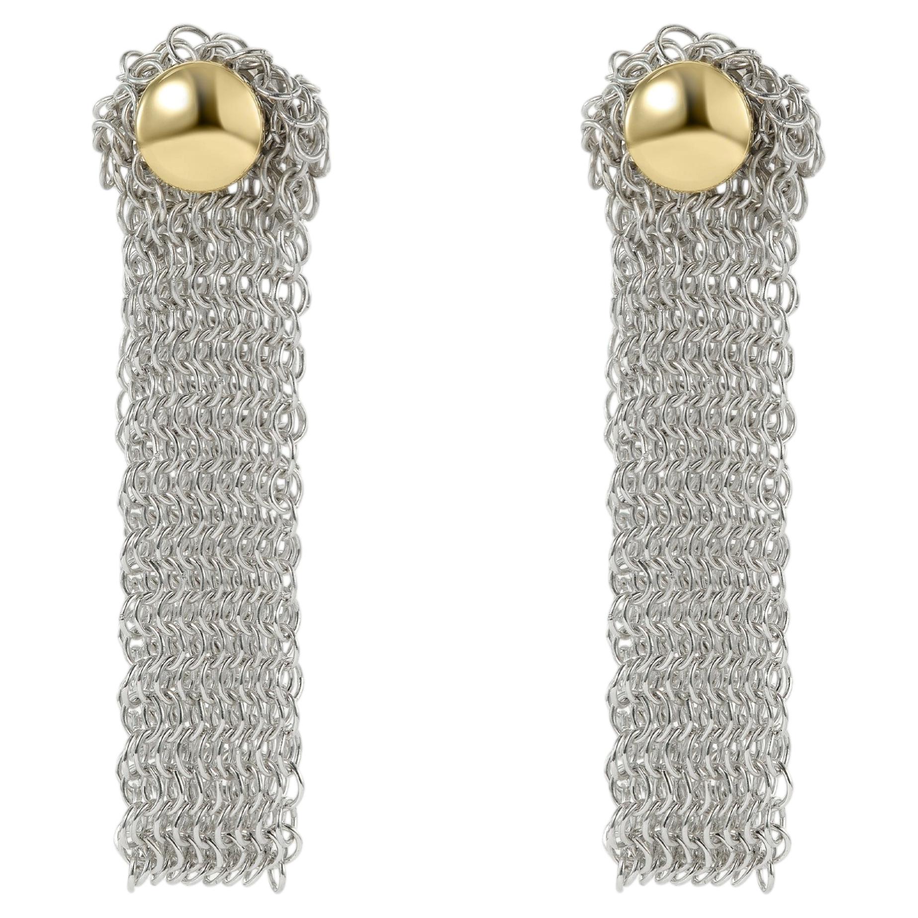 Pareja de pendientes con correa XL en oro amarillo de 18k y plata, de Hannah Martin London en venta
