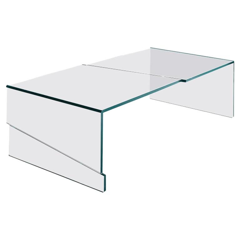 Strappo, Glass Coffee Table, Designed by Luigi Serafini, Made in Italy