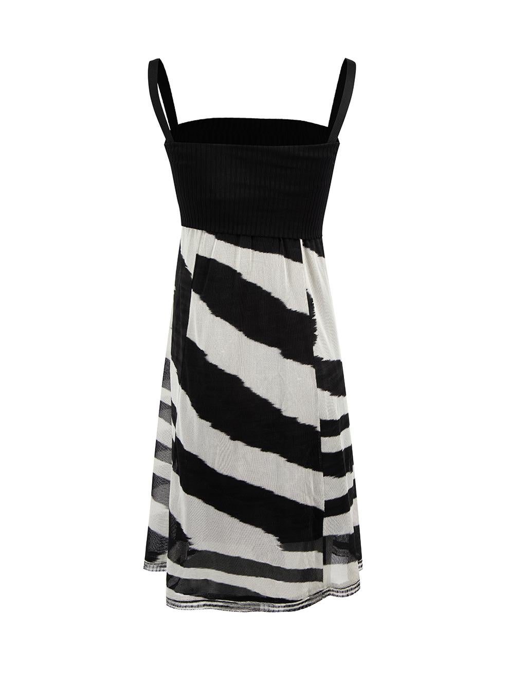 Missoni Strappy Knit Top Zebra Print Dress Size XS In Good Condition For Sale In London, GB
