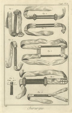 Straps, Bars and Buckles, Diderot Chirurgie Supplement Plate 6, circa 1778
